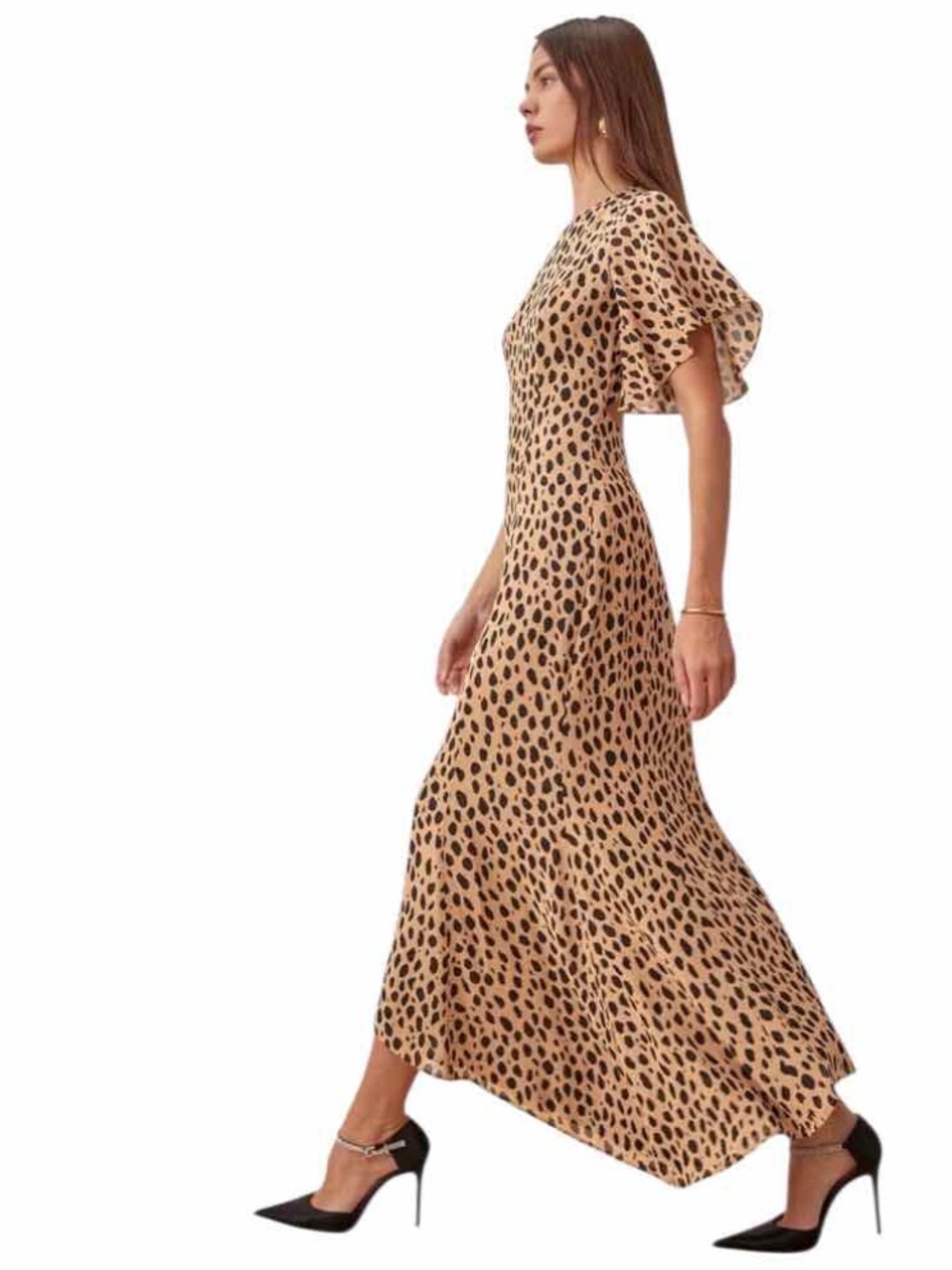 Carletta Dress  - Reformation Leopard Print Open-Back Maxi Dress